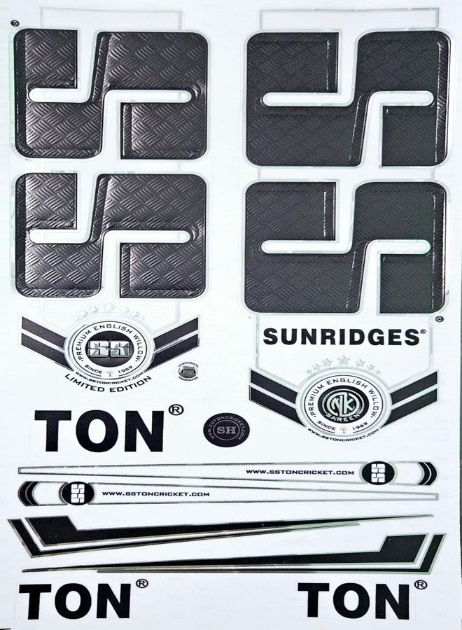 Cottontail Cricket Bat Sticker | 4D LTD English Willow Sports Fiber Tape Embossed Accessories | Black - Image 1
